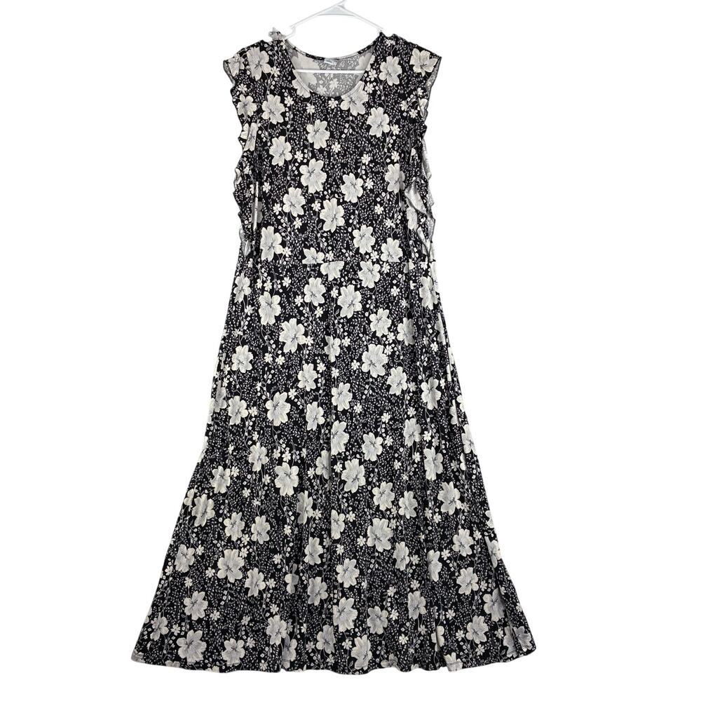 Old Navy Women's Fit Flare Flutter-Sleeve Midi Dress Womens XL Feminine Romantic